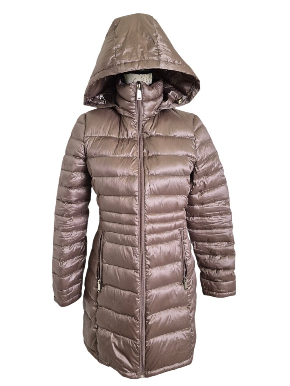 Andrew Marc Down Packable Puffer Long Coat Jacket XS Lightweight Hooded